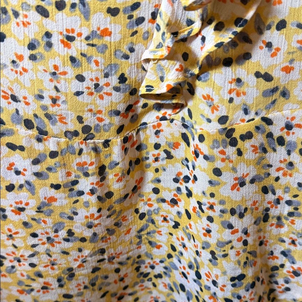 Democracy Romantic Floral Blouse Ruffle Peplum Cottagecore Top M - Picture 6 of 12